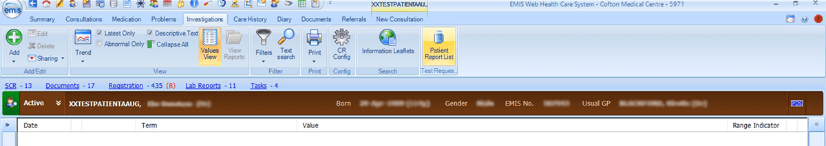A screenshot of how to view reports using the EMIS system