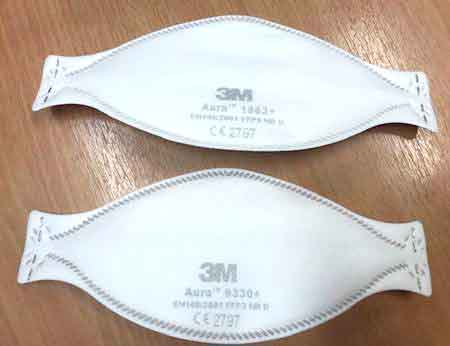 3M Aura 1863+ and 9330+ respirators