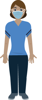 All staff arriving in ANY non-clinical or clinical area without aerosol generating procedures (AGPs) taking place