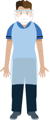 For HOT areas when having contact with patients within 2 metres, where AGPs are NOT being carried out