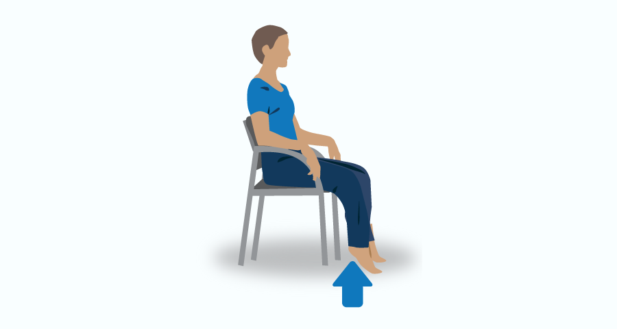Person sitting down and raising heels