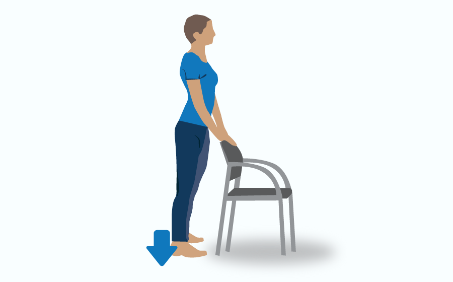Person standing, putting weight on right leg