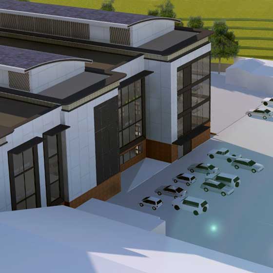 CAD drawing of the Heartlands Treatment Centre