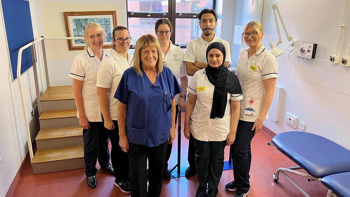 The Therapies Team at Solihull Hospital at the site’s new therapy gym