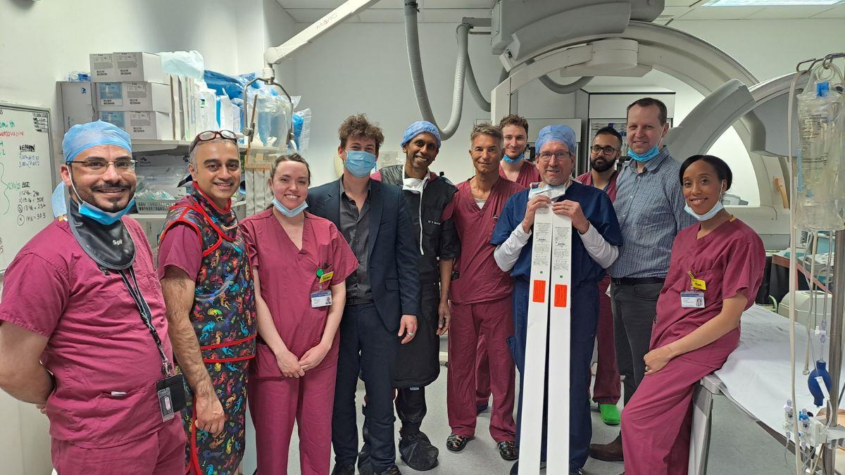 Team photo in the procedure room following the delivery of the treatment