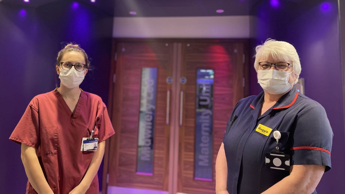 Elise and Maggie at Good Hope Hospital's new Midwifery Led Maternity Unit