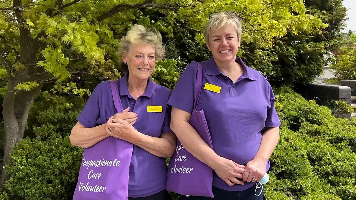 Rosemary Callear and Marion Atkin from the Compassionate Care Volunteer Service at Good Hope Hospital