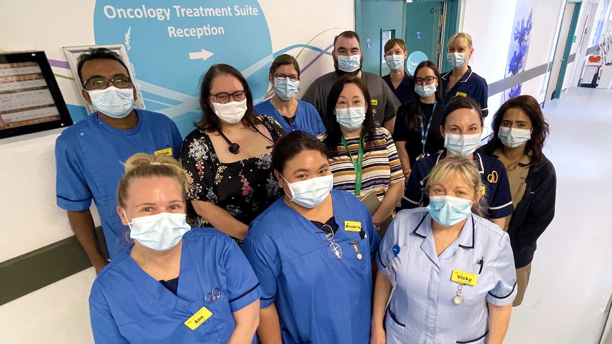 Staff from the Oncology Treatment Suite at Queen Elizabeth Hospital Birmingham