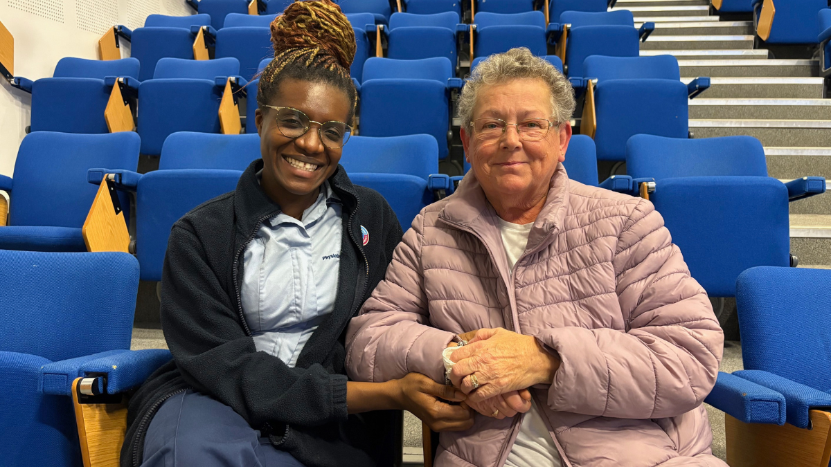 Patient thanks physios who helped her on the road to recovery