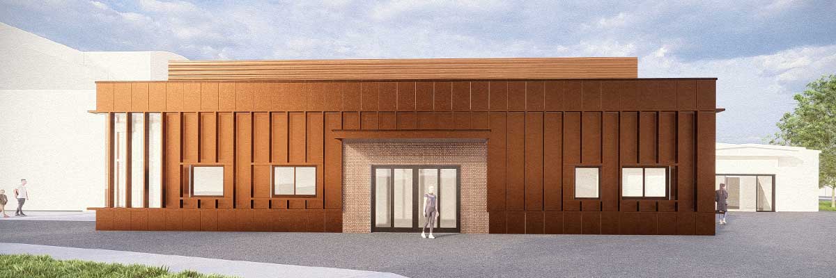 Exterior view highlighting the modern façade of the new Urgent Treatment Centre, designed to improve flow and accessibility